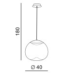 LED pendant lamps - Azzardo HELENA A 1xLED Pendant Champagne AZ3341 - product 4