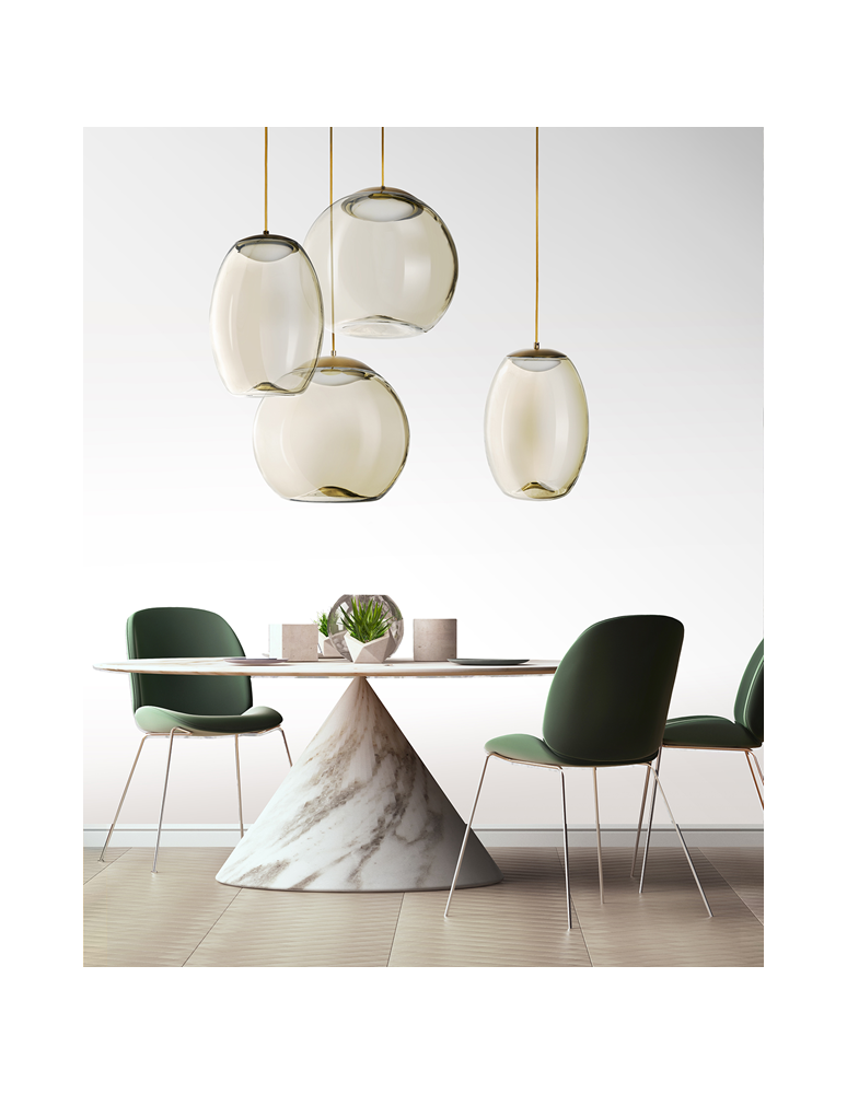 LED pendant lamps - Azzardo HELENA A 1xLED Pendant Champagne AZ3341 - product kolory-swiatla.pl 5