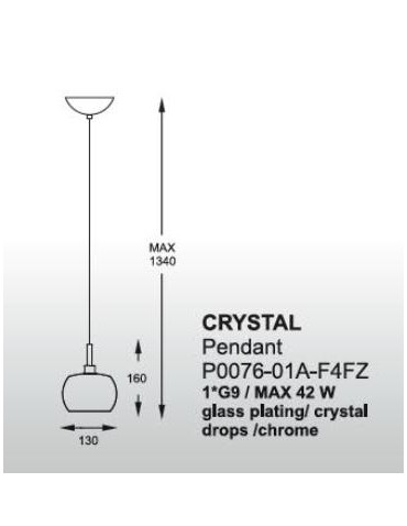Zuma Line CRYSTAL P0076-01A-F4FZ Pendant. - product 2