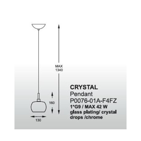 Zuma Line CRYSTAL P0076-01A-F4FZ Pendant.