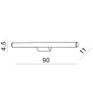 Bathroom wall lamps - Azzardo JARO 90 3000K CH 1xLED Wall Mounted Chrome IP44 AZ2093 - product 2