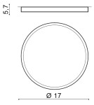 Round Plafonds - Azzardo MONZA II R 17 3000K BK 1xLED Ceiling Light Black AZ3790 - product 2