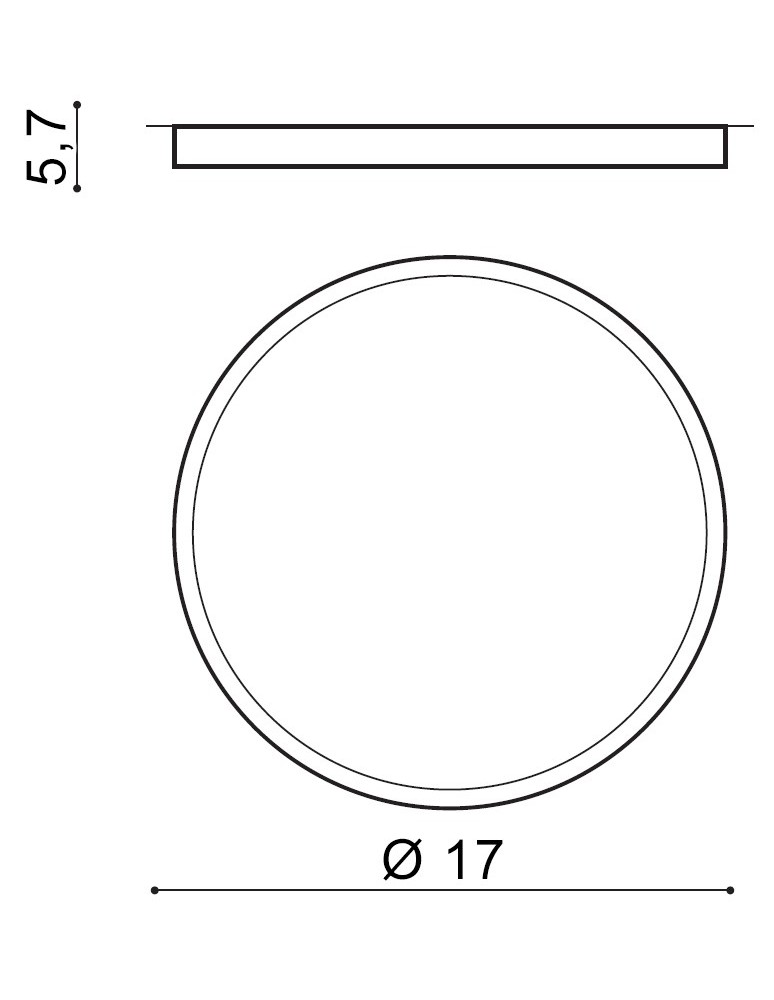 Round Plafonds - Azzardo MONZA II R 17 3000K BK 1xLED Ceiling Light Black AZ3790 - product kolory-swiatla.pl 2