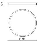 Round Plafonds - Azzardo MONZA II R 30 3000K WH 1xLED Ceiling Light White AZ3795 - product 2