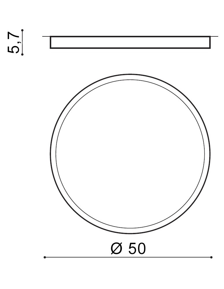Round Plafonds - Azzardo MONZA II R 50 3000K WH 1xLED Ceiling Light White AZ3675 - product kolory-swiatla.pl 2