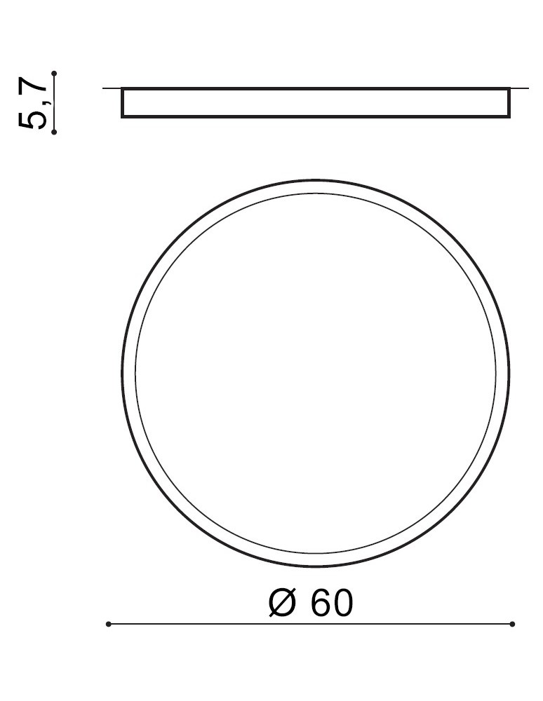 Large Plafonds - Azzardo MONZA II R 60 3000K BK 1xLED Ceiling Light Black AZ3678 - product kolory-swiatla.pl 2
