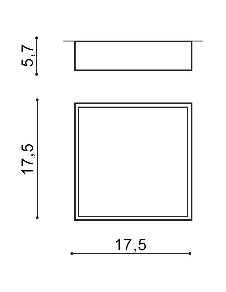 Square plafonds - Azzardo MONZA II S 17 4000K BK 1xLED Ceiling Light Black AZ3684 - product kolory-swiatla.pl 2