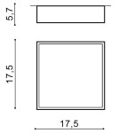 Square plafonds - Azzardo MONZA II S 17 4000K WH 1xLED Ceiling Light White AZ3685 - product 2