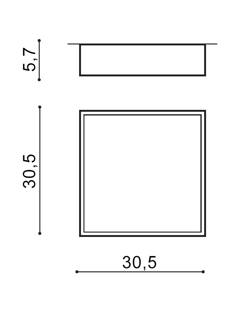 Square plafonds - Azzardo MONZA II S 30 3000K BK 1xLED Ceiling Light Black AZ3686 - product kolory-swiatla.pl 2