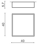 Square plafonds - Azzardo MONZA II S 40 3000K BK 1xLED Ceiling Light Black AZ3690 - product 2