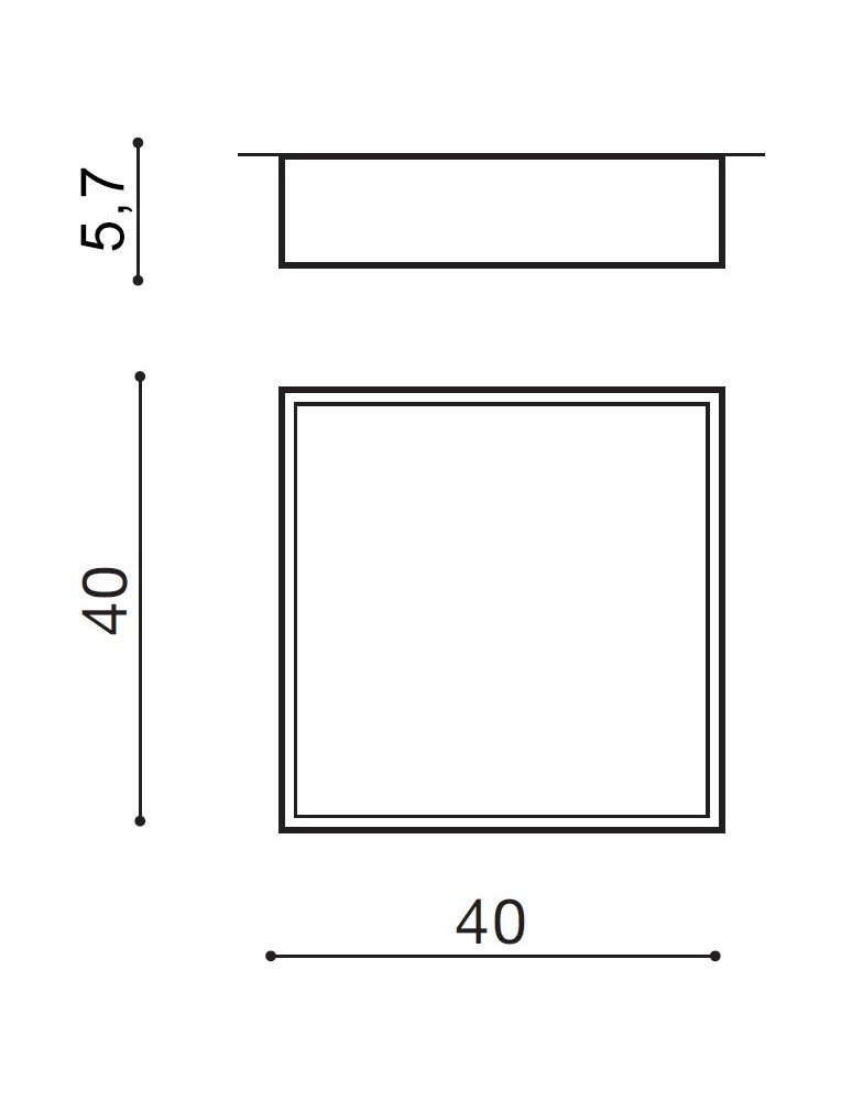 Square plafonds - Azzardo MONZA II S 40 3000K BK 1xLED Ceiling Light Black AZ3690 - product kolory-swiatla.pl 2