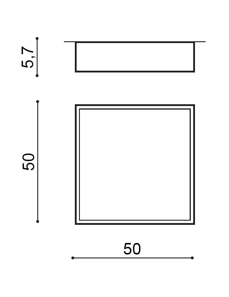 Square plafonds - Azzardo MONZA II S 50 3000K WH 1xLED Ceiling Light White AZ3695 - product kolory-swiatla.pl 2