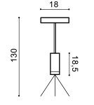 Suspensions - Azzardo MONZA PENDANT ACCESORY BLACK 1 Pendant Accessories Black AZ3454 - product 3