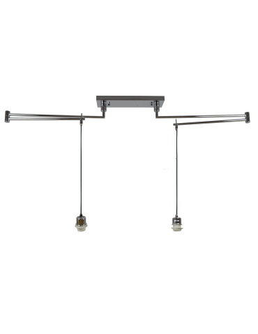 Azzardo NATALIA 2S LAMPBODY 2xE27 Pendant/Arm with Mounting Base without Lampshade Chrome AZ1923