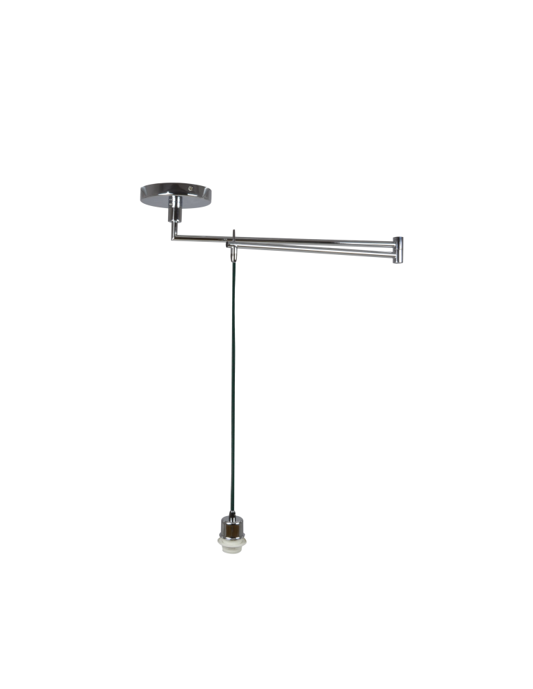 Pendant lamps with lampshade - Azzardo NATALIA S LAMPBODY 1xE27 Pendant/Arm with Mounting Base without Lampshade Chrome AZ1924 - product kolory-swiatla.pl 1