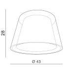 Lampshades - Azzardo SHADE DS 43 WHITE 1 Lampshade White/Black AZ2609 - product 3