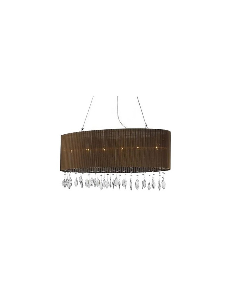 Pendant lamps - Azzardo SIDNEY OVAL BROWN 6xE14 Pendant Brown AZ1839 - product kolory-swiatla.pl 1