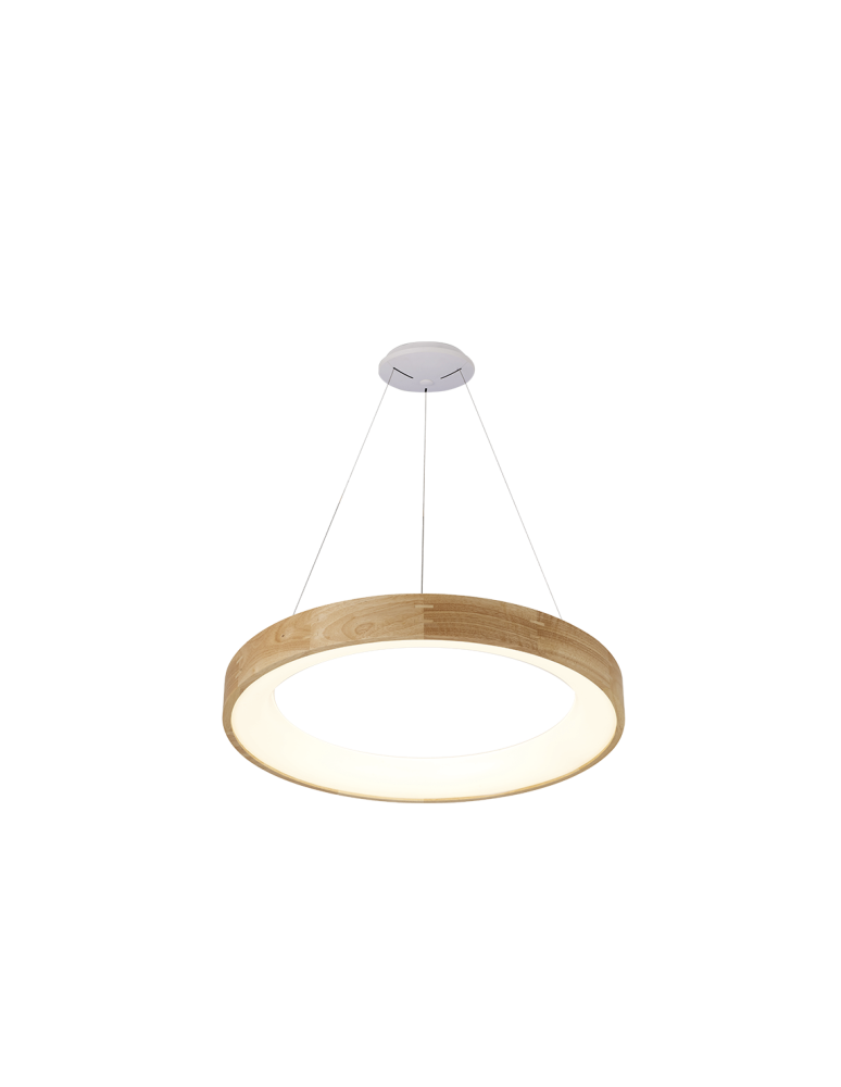LED pendant lamps - Azzardo SILVAM 45 PENDANT 1xLED Pendant Wood/White AZ3344 - product kolory-swiatla.pl 1