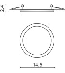 Recessed lamps with hermetic shade - Azzardo SLIM 15 ROUND 3000K IP44 BLACK 1xLED Recessed Black IP44 AZ2840 - product 3