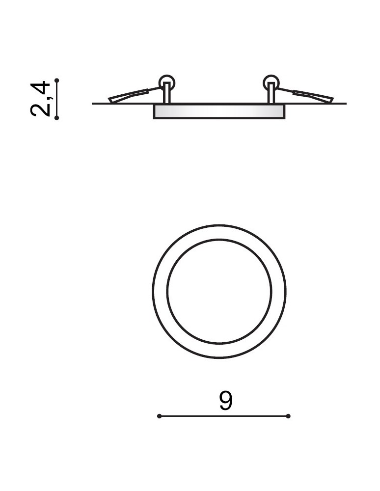 Recessed lamps with hermetic shade - Azzardo SLIM 9 ROUND 3000K IP44 CHROME 1xLED Recessed Chrome IP44 AZ2861 - product kolory-swiatla.pl 2