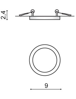 Azzardo SLIM 9 ROUND 3000K IP44 WHITE 1xLED Recessed White IP44 AZ2831 - product 2