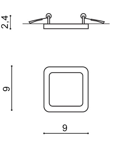 Azzardo SLIM 9 SQUARE 3000K IP44 BLACK 1xLED Recessed Black IP44 AZ2833 - product 2