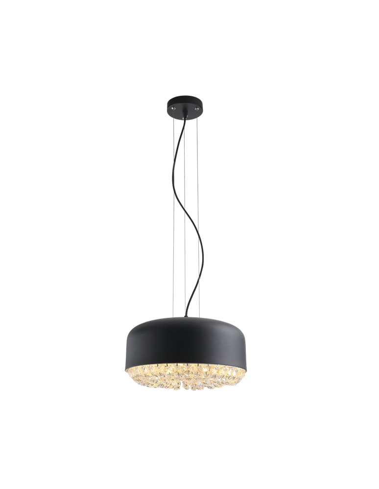Pendant lamps - Azzardo TARANT 35 3xE27 Pendant Black/Crystal AZ3163 - product kolory-swiatla.pl 1