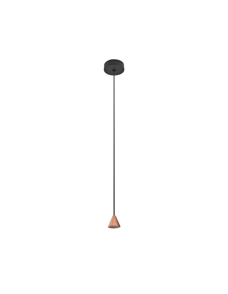 Pendant lamps rose gold - Azzardo TENTOR LAMPBODY ROSE GOLD 1xLED Ceiling Base with Cable and LED Light Source Pink Gold AZ3085 - product kolory-swiatla.pl 1