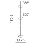 LED floor lamps - Azzardo TETA 1xLED Floor Lamp Black AZ3205 - product 2