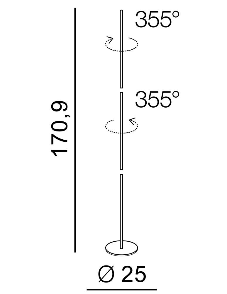 LED floor lamps - Azzardo TETA 1xLED Floor Lamp Black AZ3205 - product kolory-swiatla.pl 2