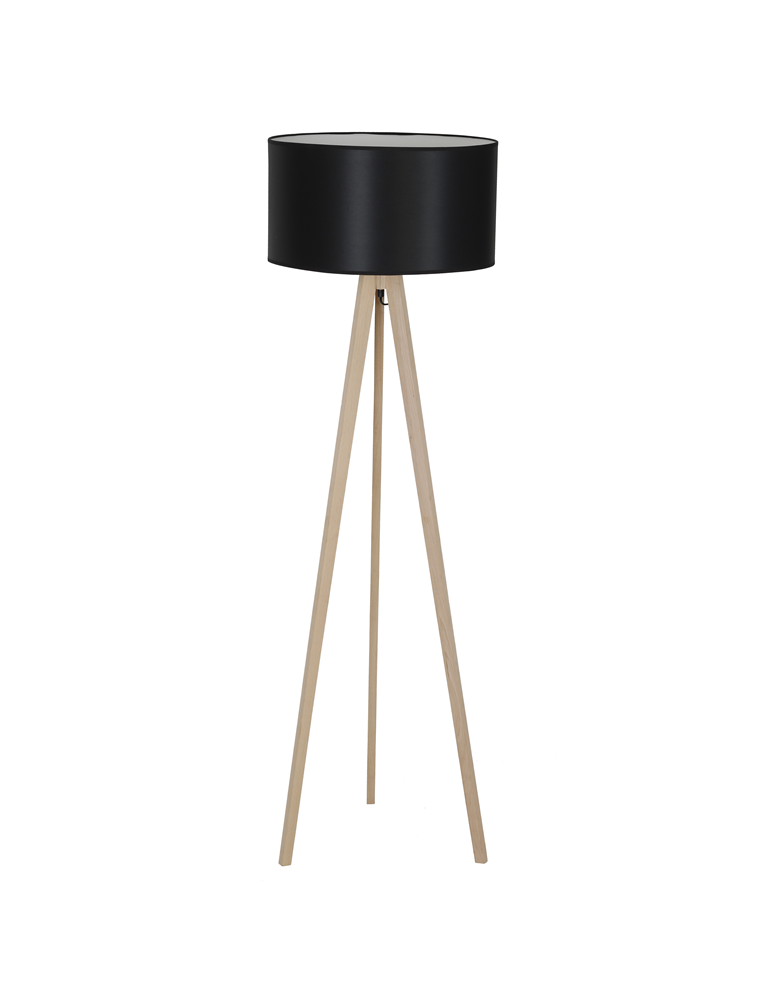 Tripod floor lamps - Azzardo TRIPOD WOOD LAMPBODY 1xE27 Floor Lamp Base without Lampshade Oak Wood AZ3013 - product kolory-swiatla.pl 1