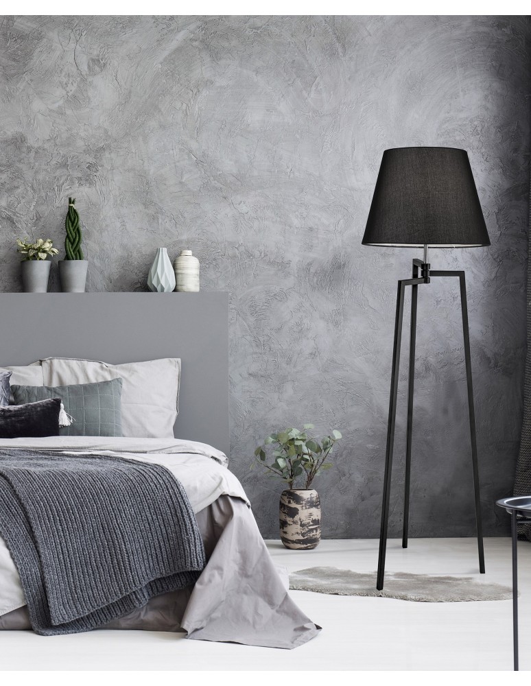 Tripod floor lamps - Azzardo TRISTAN LAMPBODY 1xE27 Floor Lamp Base without Lampshade Black AZ3329 - product kolory-swiatla.pl 1