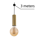 Cables with lighting system fixtures - Azzardo ZIKO E27 3 METERS ANTIQUE 1xE27 Wire with Fixture without Ceiling Base Antique AZ3455 - product 1