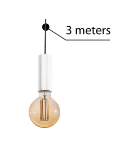 Azzardo ZIKO E27 3 METERS WHITE 1xE27 Przewód z Oprawką bez Bazy Sufitowej Biały AZ3114