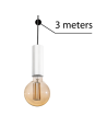 Azzardo ZIKO E27 3 METERS WHITE 1xE27 Wire with Fixture without Ceiling Base White AZ3114