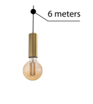Cables with lighting system fixtures - Azzardo ZIKO E27 6 METERS ANTIQUE 1xE27 Wire with Fixture without Ceiling Base Antique AZ3456 - product 1