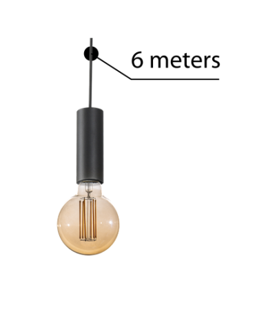 Azzardo ZIKO E27 6 METERS BLACK 1xE27 Wire with Fixture without Ceiling Base Black AZ3116