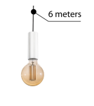 Cables with lighting system fixtures - Azzardo ZIKO E27 6 METERS WHITE 1xE27 Wire with Fixture without Ceiling Base White AZ3113 - product 1