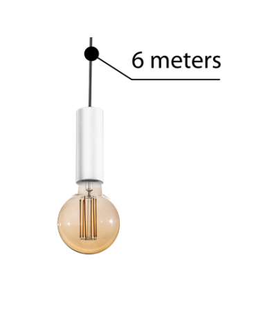 Azzardo ZIKO E27 6 METERS WHITE 1xE27 Wire with Fixture without Ceiling Base White AZ3113