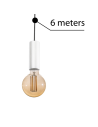 Azzardo ZIKO E27 6 METERS WHITE 1xE27 Wire with Fixture without Ceiling Base White AZ3113