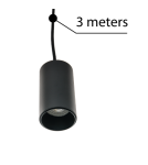Cables with lighting system fixtures - Azzardo ZIKO GU10 3 METERS BLACK 1xGU10 Wire with Fixture without Ceiling Base Black AZ3411 - product 2