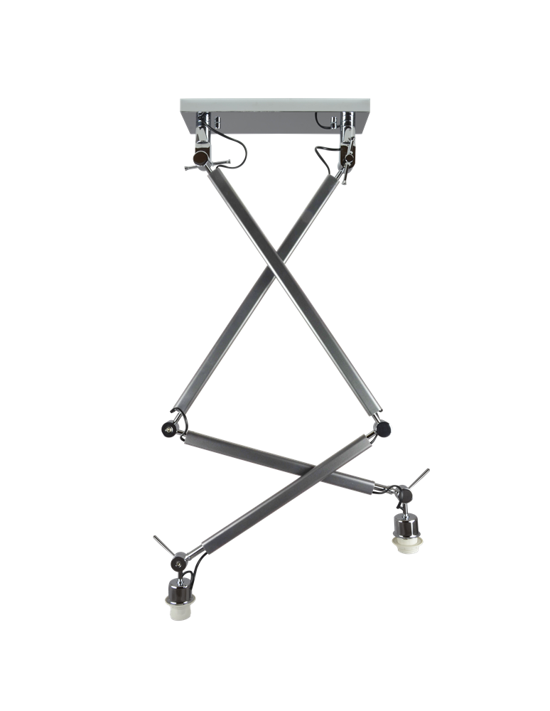 Double pendant lamps - Azzardo ZYTA 2S LAMPBODY ALU 2xE27 Pendant/Arm with Mounting Base without Lampshade Aluminum AZ2301 - product kolory-swiatla.pl 1