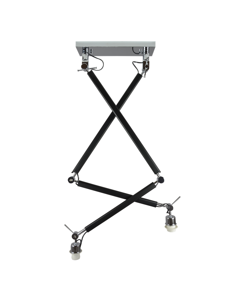 Double pendant lamps - Azzardo ZYTA 2S LAMPBODY BLACK 2xE27 Pendant/Arm with Mounting Base without Lampshade Black AZ1846 - product kolory-swiatla.pl 1