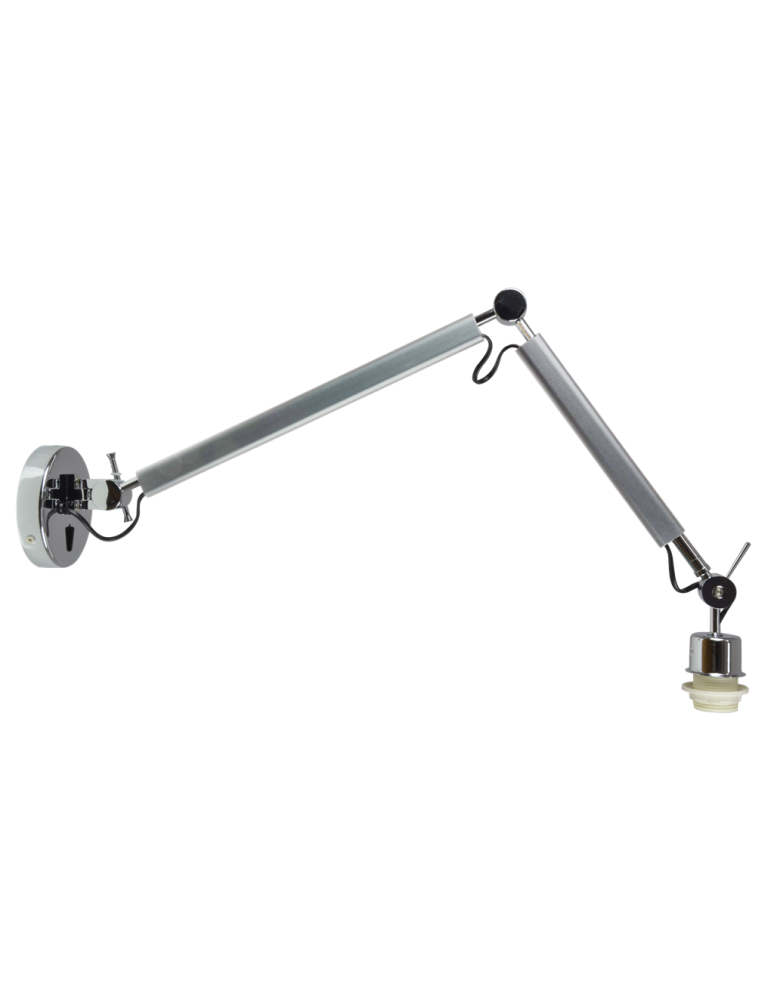 Cantilever wall lamps - Azzardo ZYTA S WALL LAMPBODY ALU 1xE27 Wall/Arm with Mounting Base without Lampshade Aluminum AZ2295 - product kolory-swiatla.pl 2