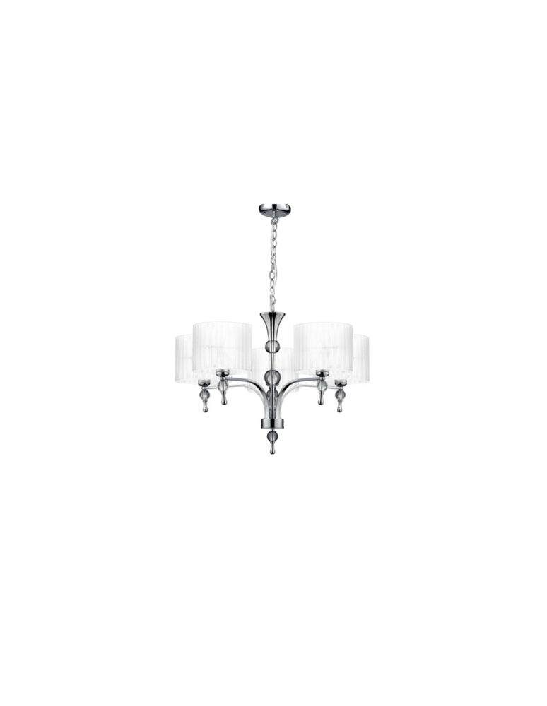 Chandelier with lampshade - Azzardo IMPRESS 5 WHITE 5xE27 Pendant White AZ1007 - product kolory-swiatla.pl 1