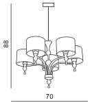 Chandelier with lampshade - Azzardo IMPRESS 5 WHITE 5xE27 Pendant White AZ1007 - product 2