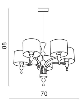 Azzardo IMPRESS 5 WHITE 5xE27 Wisząca Biały AZ1007 - produkt 2