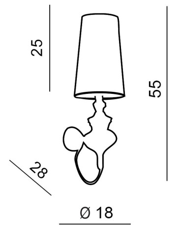 Azzardo BAROCO BLACK WALL 1xE14 Wall Mount Black AZ0062 - product 2