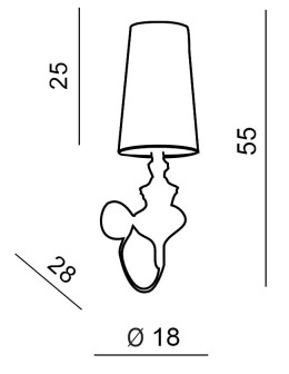 Azzardo BAROCO BLACK WALL 1xE14 Ścienna Czarny AZ0062 - produkt 2