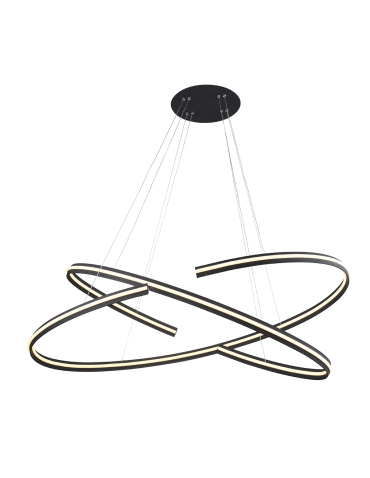 Azzardo ALESSIA XL BLACK 2xLED Wisząca Czarny AZ3356